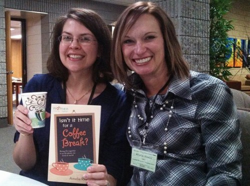 Sharing a coffee break with my author friend Amelia Rhodes! She wrote the book on this, you know. :)