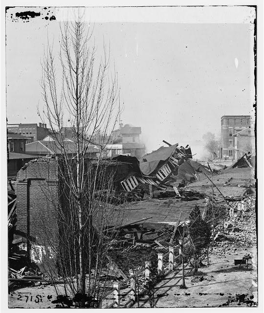 Train depot ruined upon Sherman