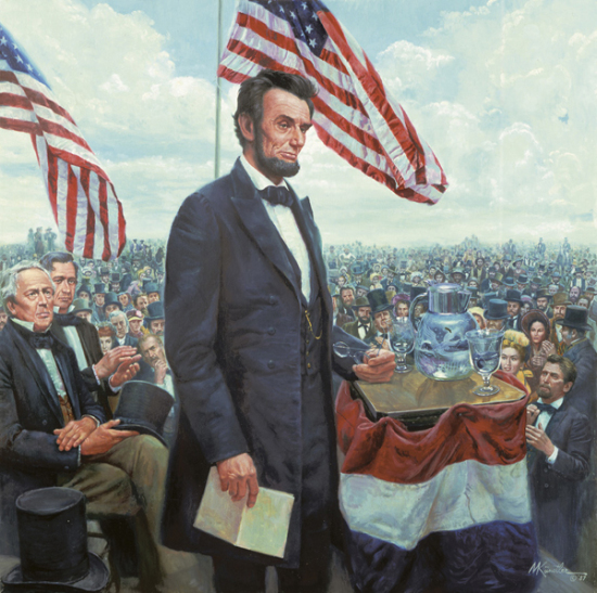 Painting: Gettysburg Address by Mort Kunstler