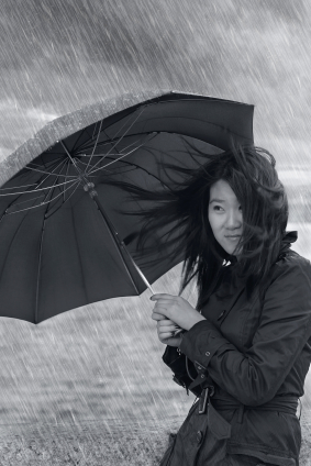 Umbrella storm girl